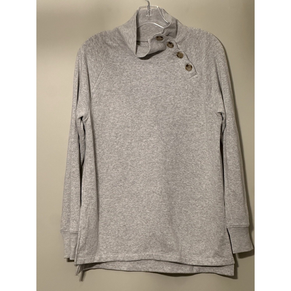 Women's J.CREW grey Sweatshirt W/buttons;‎ Size Small